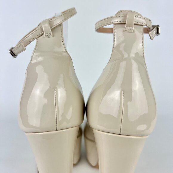 Steve Madden Womens Skyrise Platform Pumps Bone Patent Chunky Heel size 10M - Picture 5 of 16